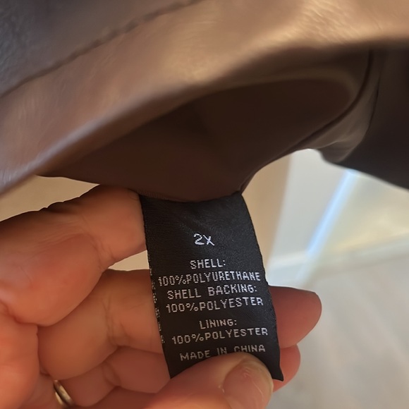 Racheal Baccini brown pleather jacket 2X - Picture 6 of 7